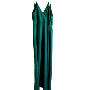 loft green satin dress Sage Green Satin Halter Neck Dress With Lace-Up Back main image 1